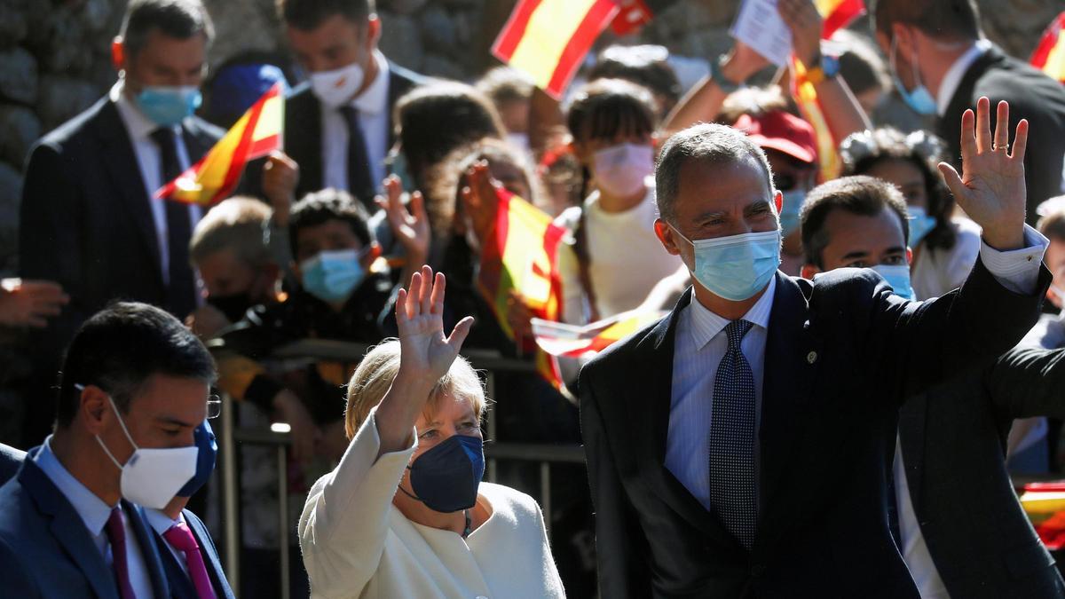 German Chancellor Angela Merkel visits Spain