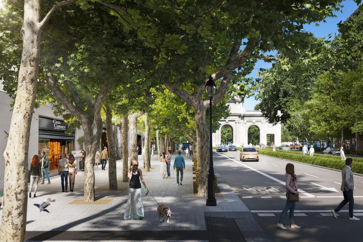 Simulación del aspecto de la calle Alcalá tras la ejecución del proyecto.