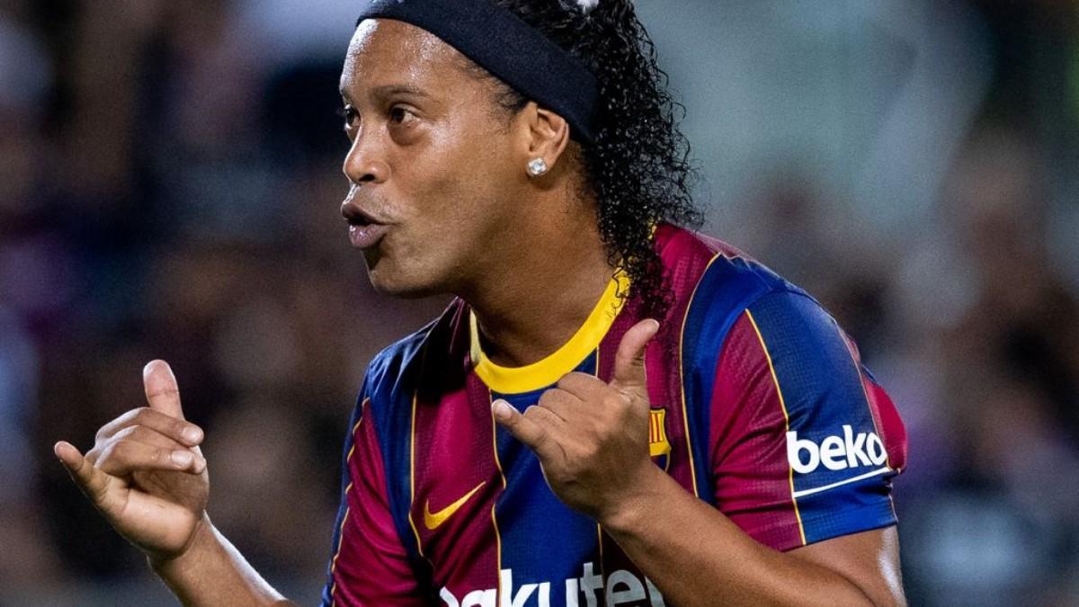 Ronaldinho, durante el partido del Barça Legends - Real Madrid