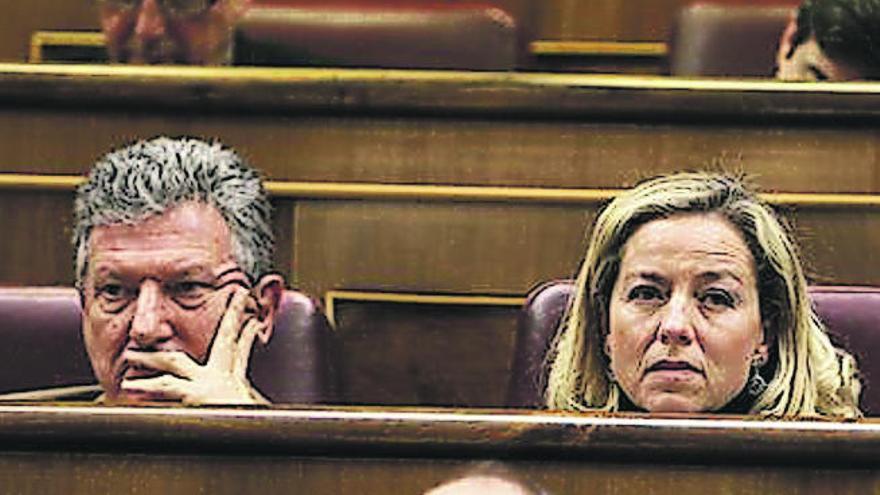 Pedro Quevedo (Nueva Canarias) y Ana Oramas (Coalición Canaria-PNC) en el Congreso.