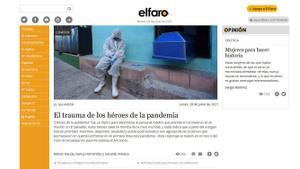 pantallazo del diari de El Salvador que es diu El FAr
