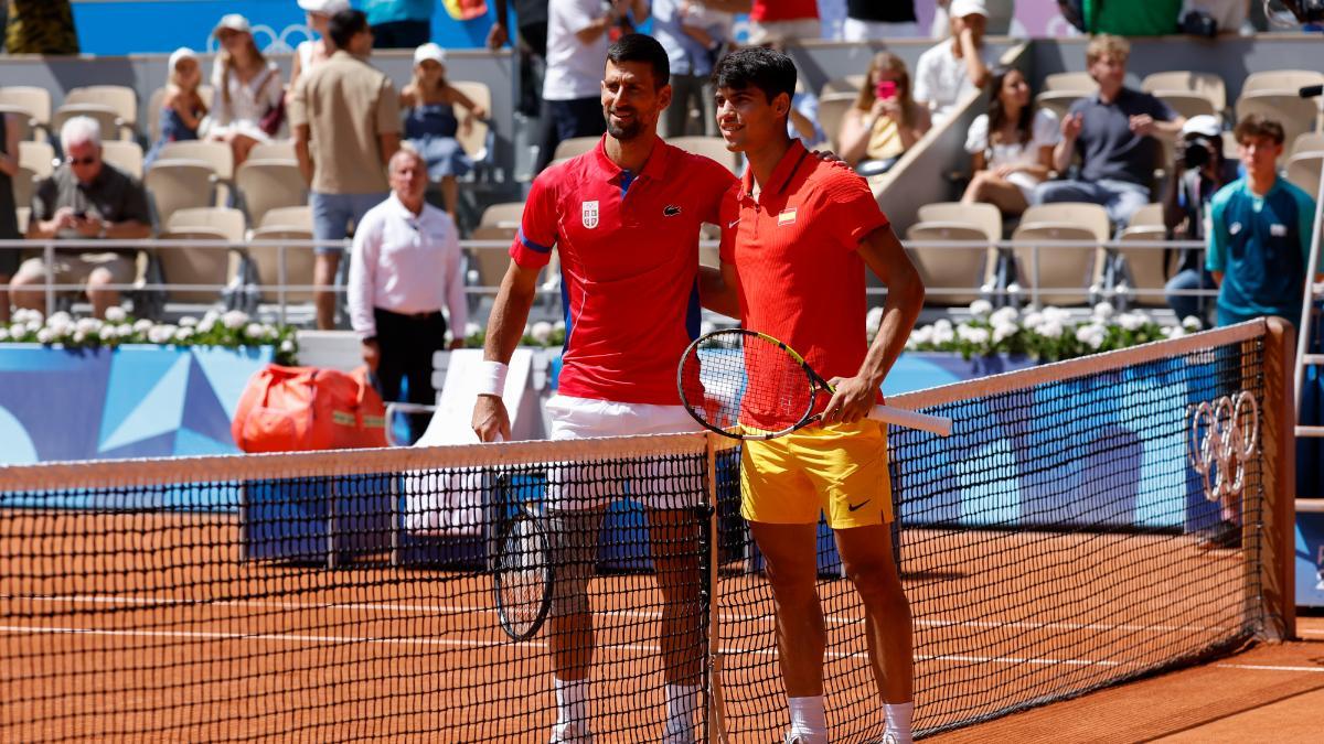 Novak Djokovic y Carlos Alcaraz, en la lucha por el oro en París 2024