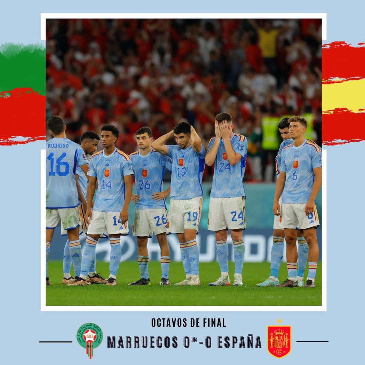 La fatídica tanda de penaltis ante Marruecos dejó a España fuera del Mundial