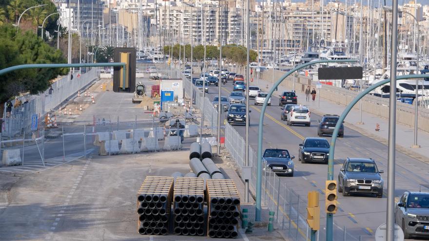 Aspecto actual de las obras del Paseo Marítimo de Palma