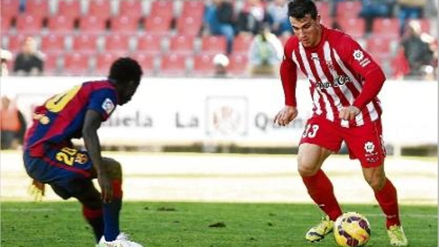 Bigas, el dia del seu debut amb el Girona a la Lliga Adelante contra el Barça B el desembre de 2014.