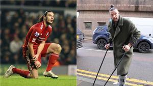 Andy Carroll durante su etapa en Liverpool... y esta semana llegando al juzgado