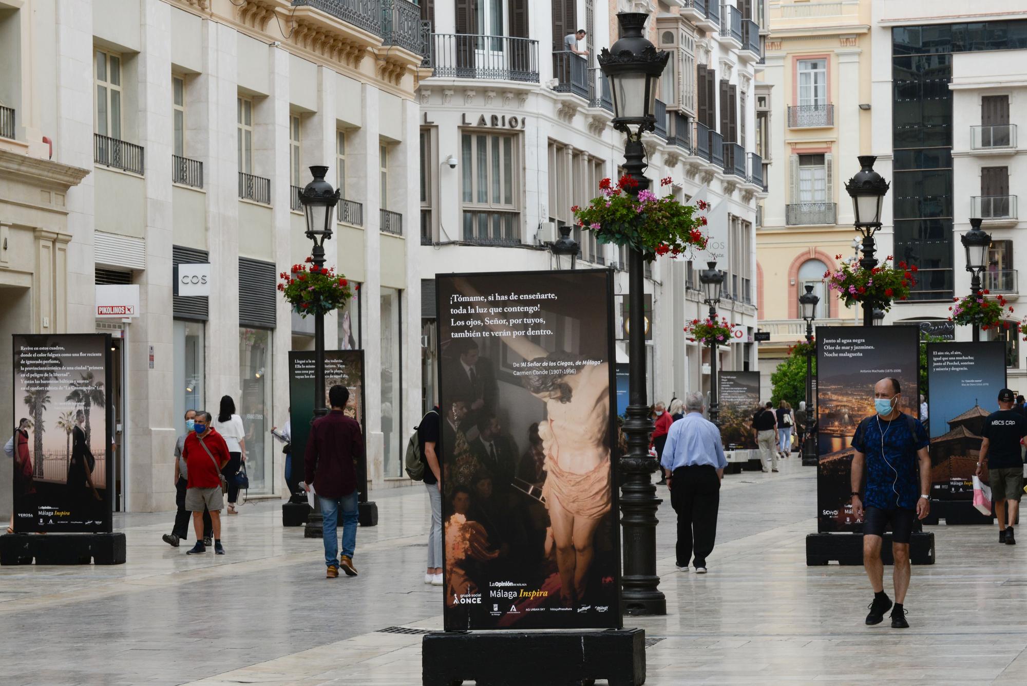 Exposición fotográfica 'Málaga Inspira', en la calle Larios