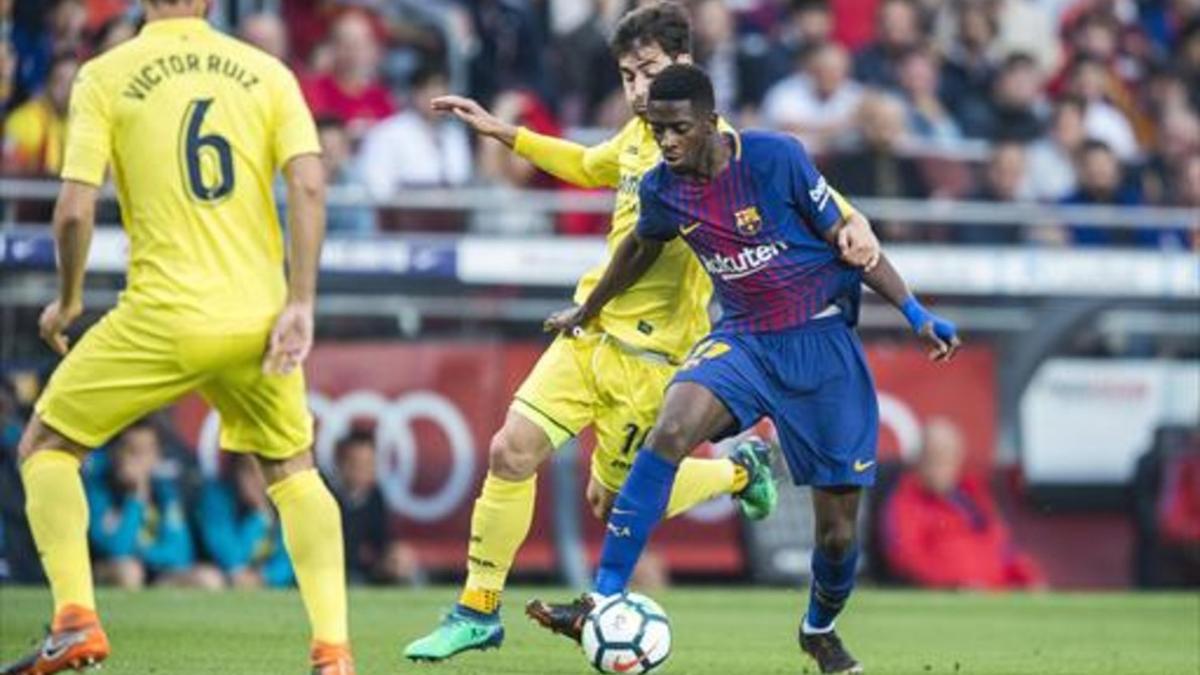 SOBRESALIENTE Dembélé hizo ayer el mejor partido con el Barça.