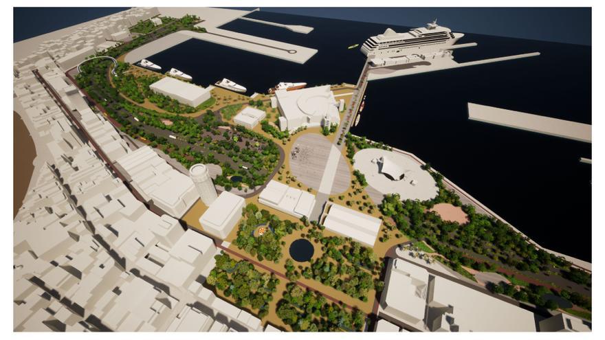 La zona del parque Santa Catalina y el Muelle de Sanapú se tiñen de verde