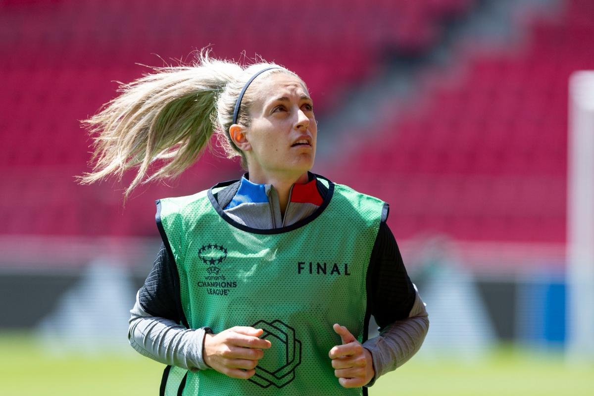 Las imágenes del entrenamiento oficial del Barça en el estadio de la final de la UWCL