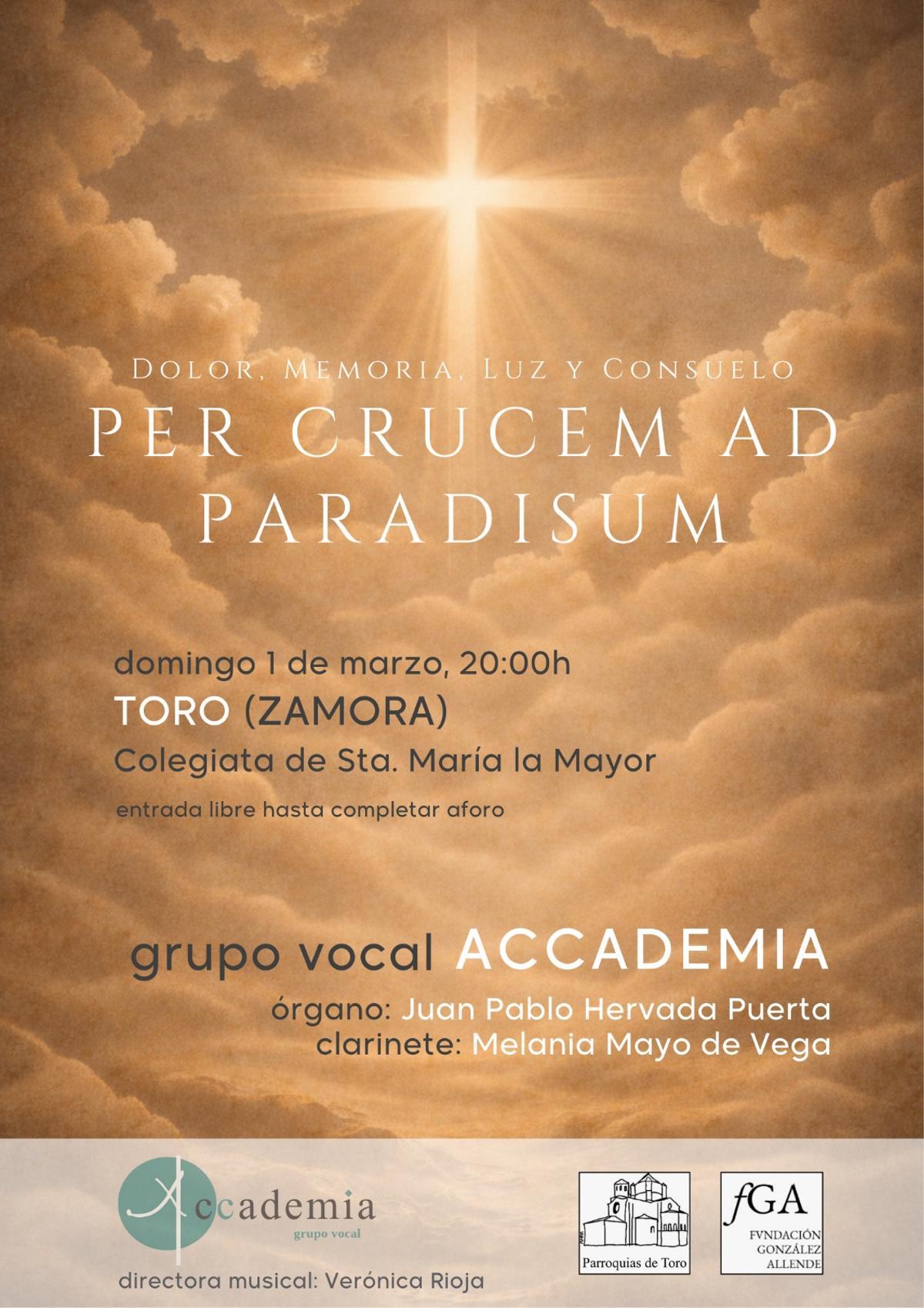 Cartel promocional del concierto que se celebrará en la Colegiata.