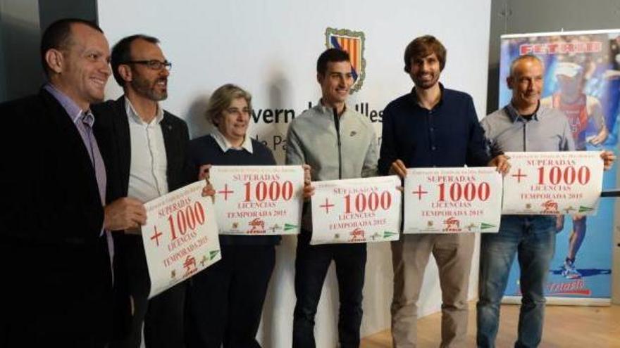 Abilio García, Biel Barceló, Esperança Camps, Mario Mola, Carles Gonyalons y Joan Noguera, en el acto celebrado ayer en el Palma Arena.