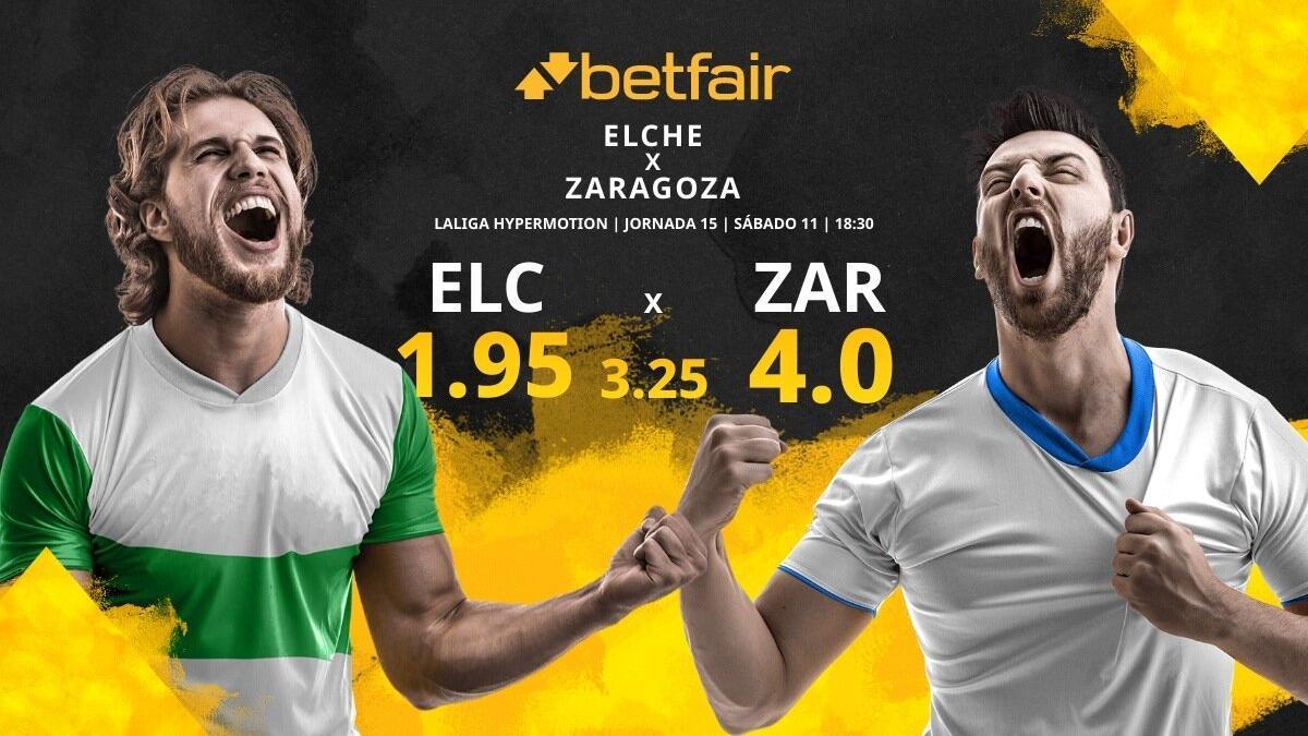 Elche CF vs. Real Zaragoza: horario, TV, estadísticas, clasificación y pronósticos