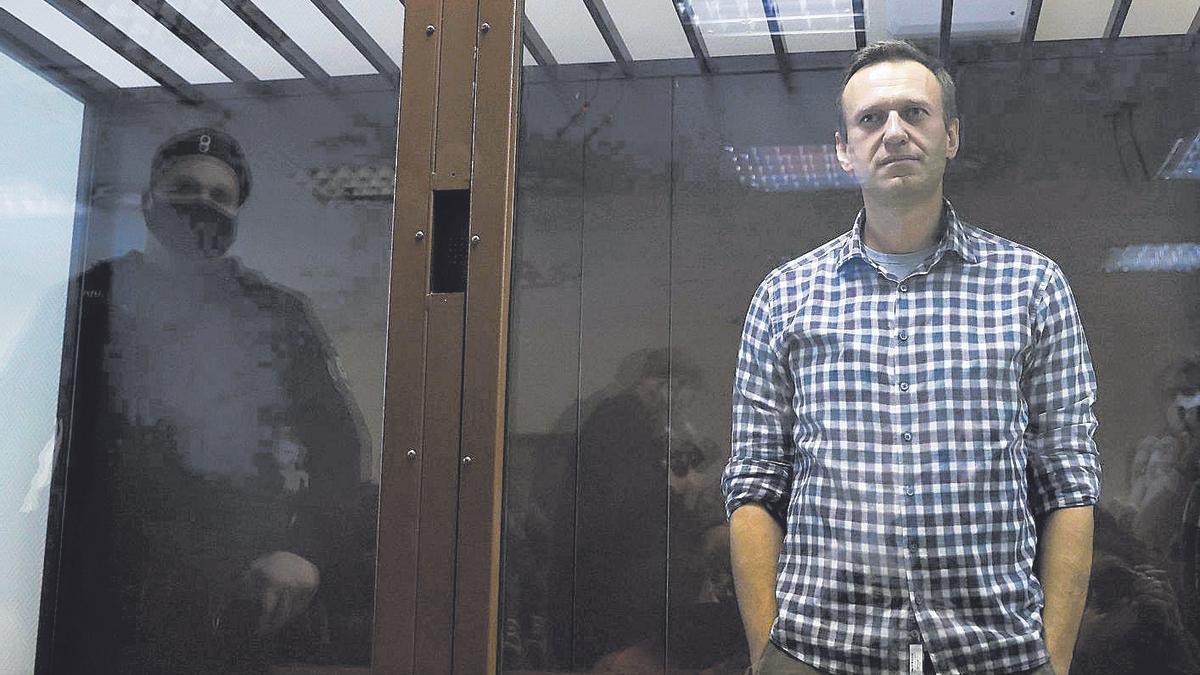 El opositor ruso Alekséi Navalni, durante una apelación contra su orden de encarcelamiento.