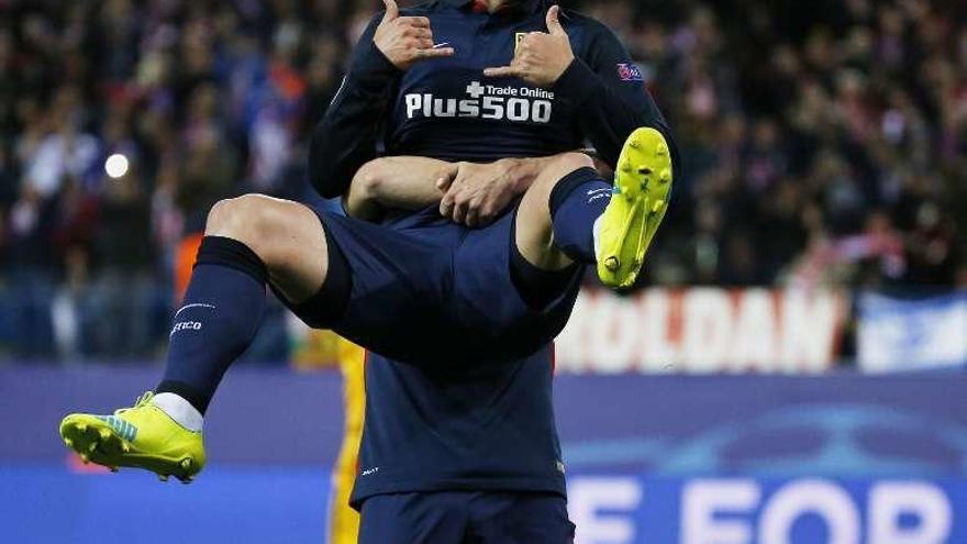 Griezmann celebra un gol con el Atlético.