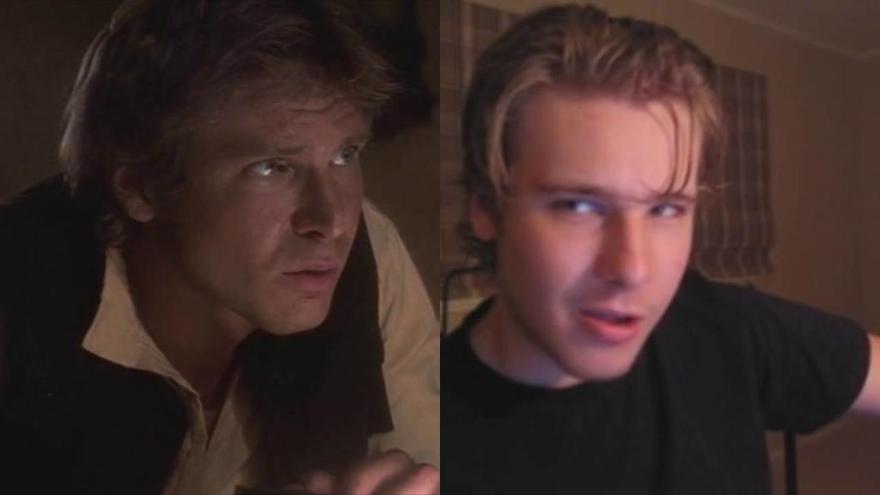 Harrison Ford (iz.) y Anthony Ingruber, un parecido más que razonable.