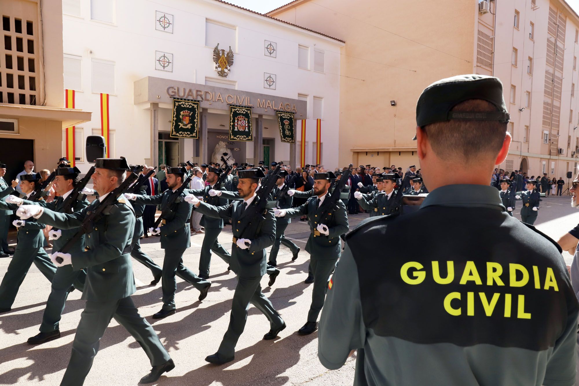 Imagen del acto del 178 aniversario de la fundación de la Guardia Civil, en Málaga.