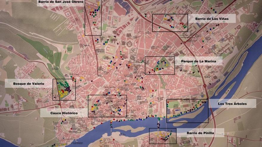 Mapa del miedo instalado en la exposición del Museo Etnográfico que será inaugurada el sábado.