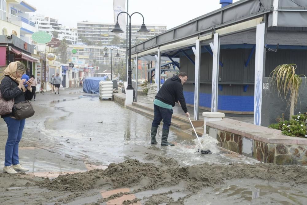 Efectos del temporal en las playas de Torremolinos (Carihuela, Playamar y Los Álamos)