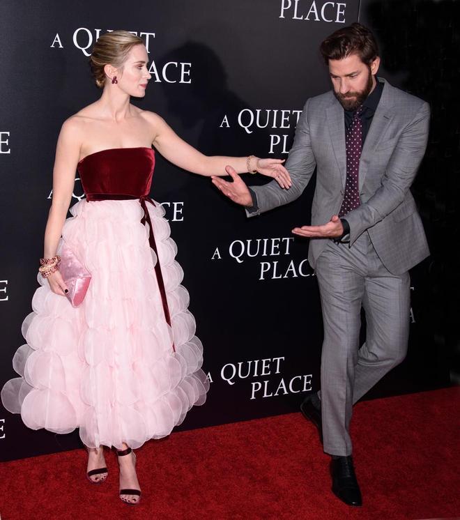 Emily Blunt y John Krasinski, en el estreno de 'A quiet place' en Nueva York