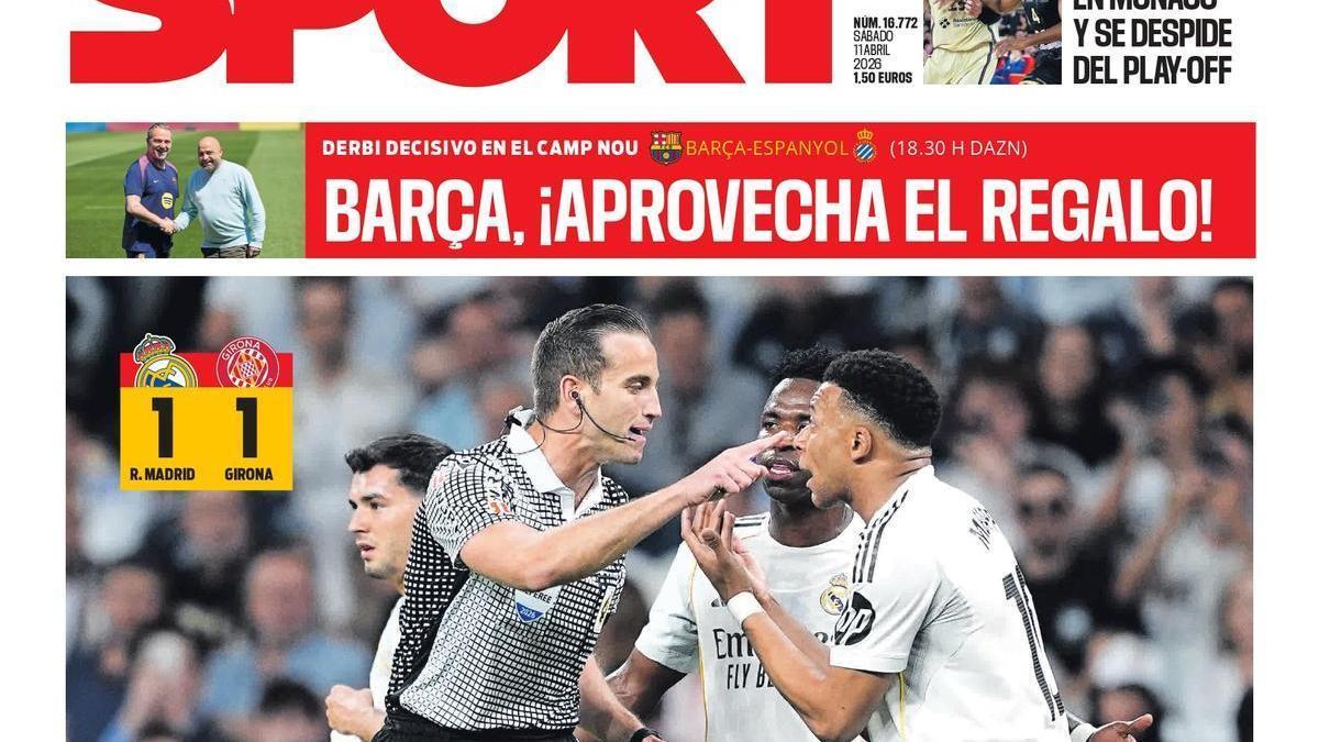 La portada de SPORT de hoy sábado, 11 de abril de 2026