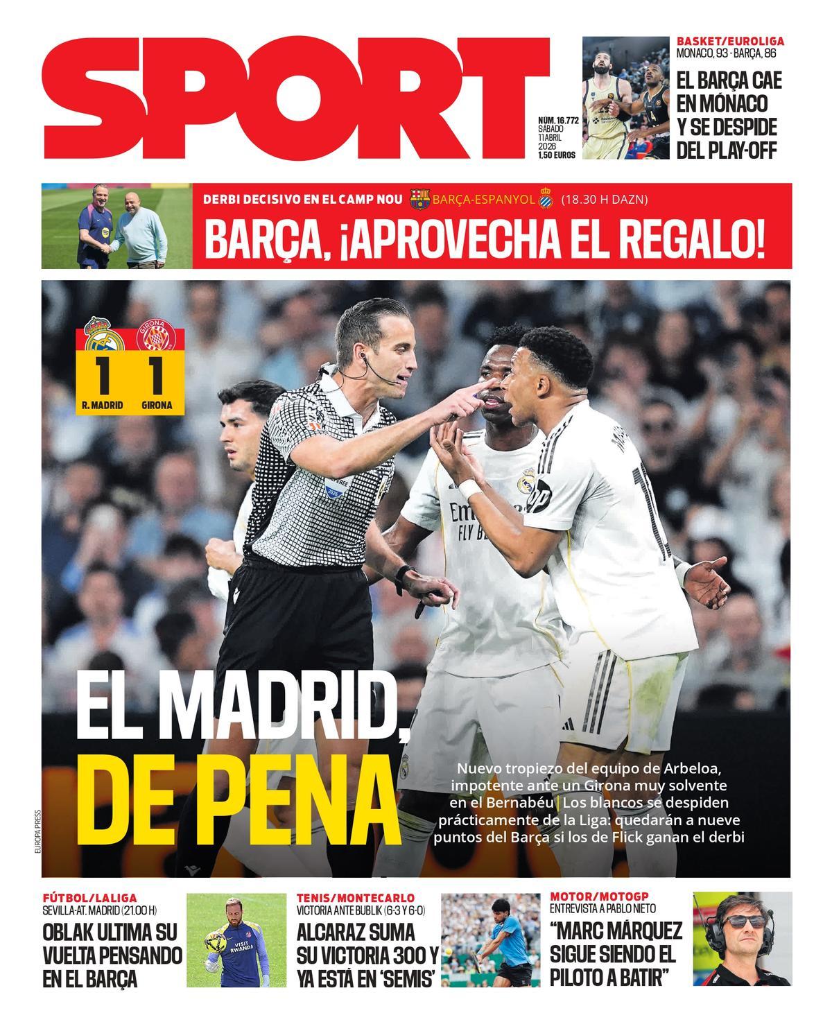 Esta es la portada de SPORT