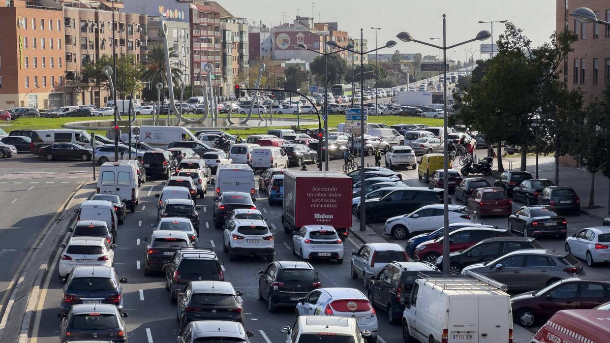 Tráfico denso en València