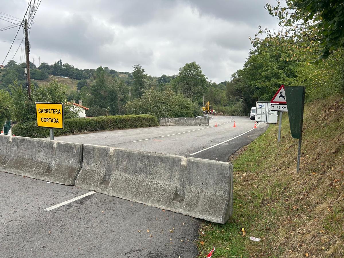 La carretera SI-8, cortada en Bendición.