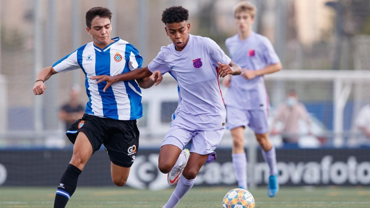 Lamine Yamal en un Espanyol-Cadete A