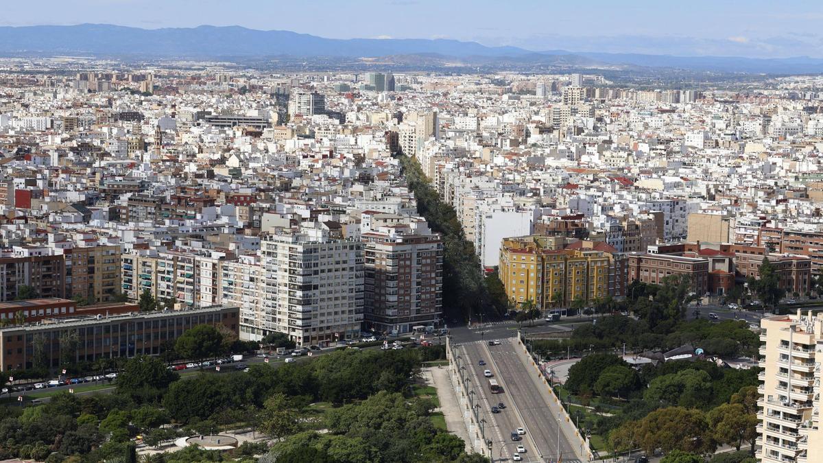 Vista aérea de la ciudad de València desde la Torre de Francia
