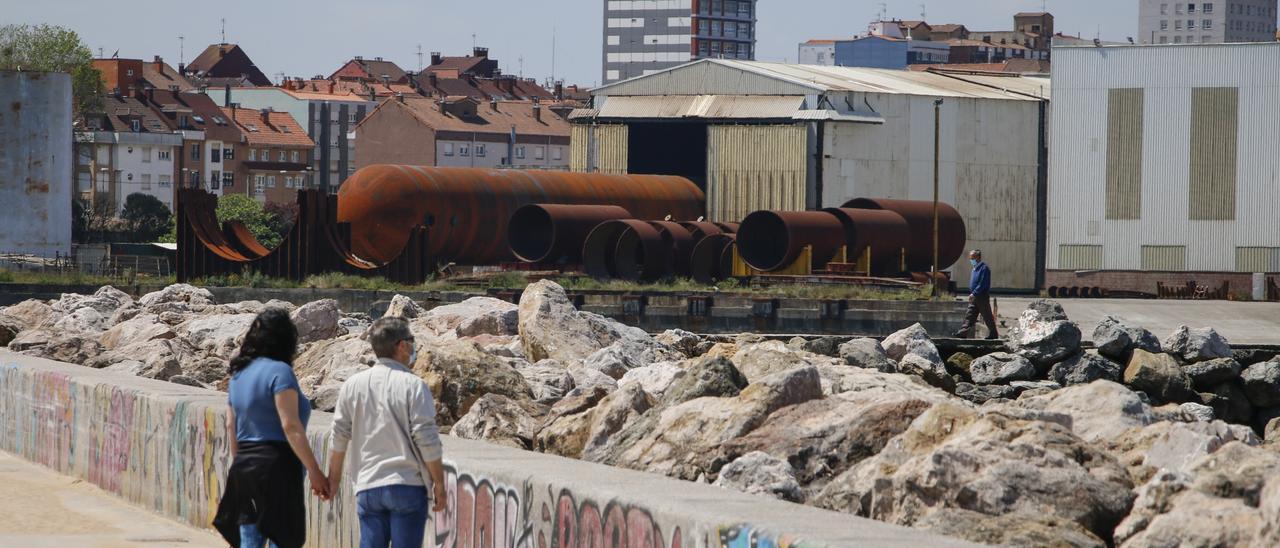 El tallerón de Duro Felguera en Gijón.