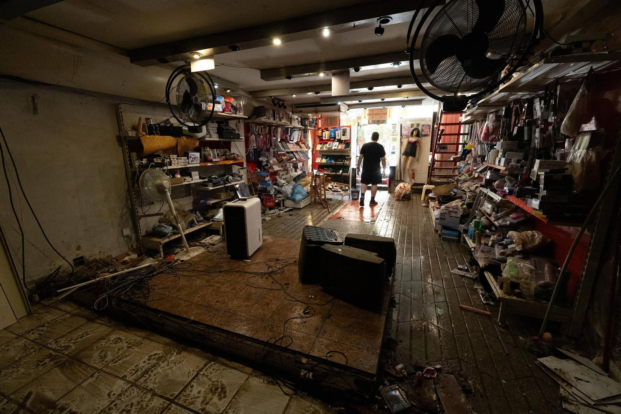 Así siguen los negocios afectados por la dana en Ibiza.