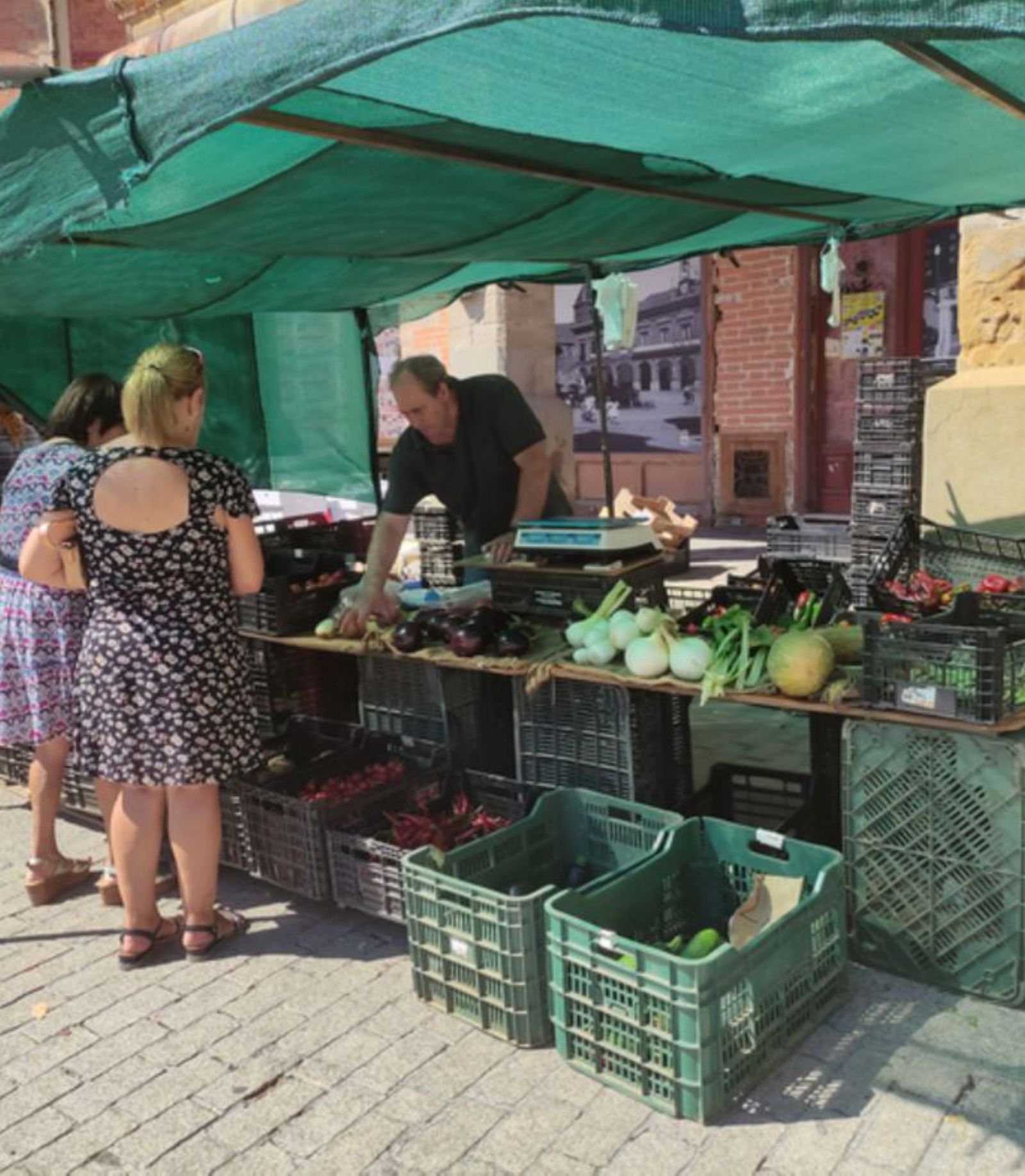 Uno de los puestos del mercado de las verduras. | E. P.