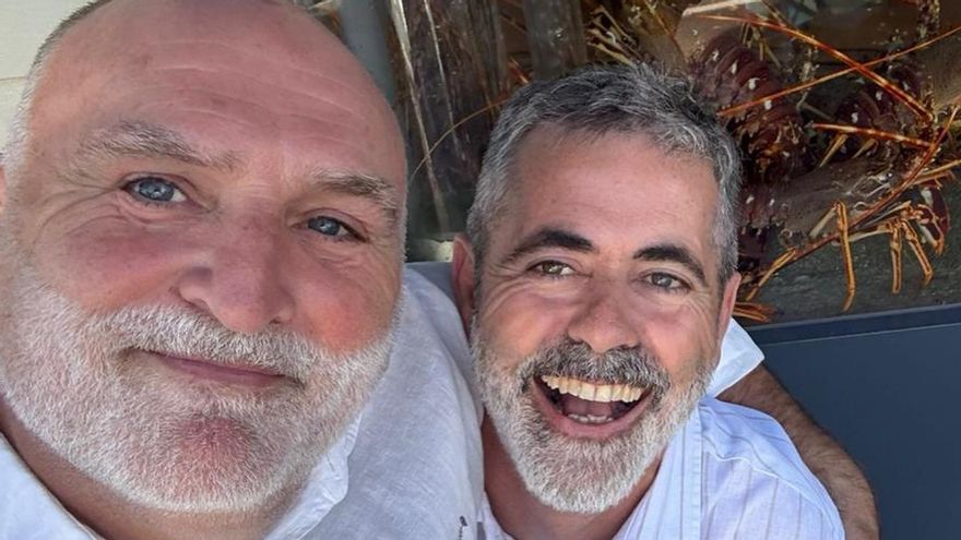 José Andrés y Berto Domínguez, en el restaurante D’Berto.