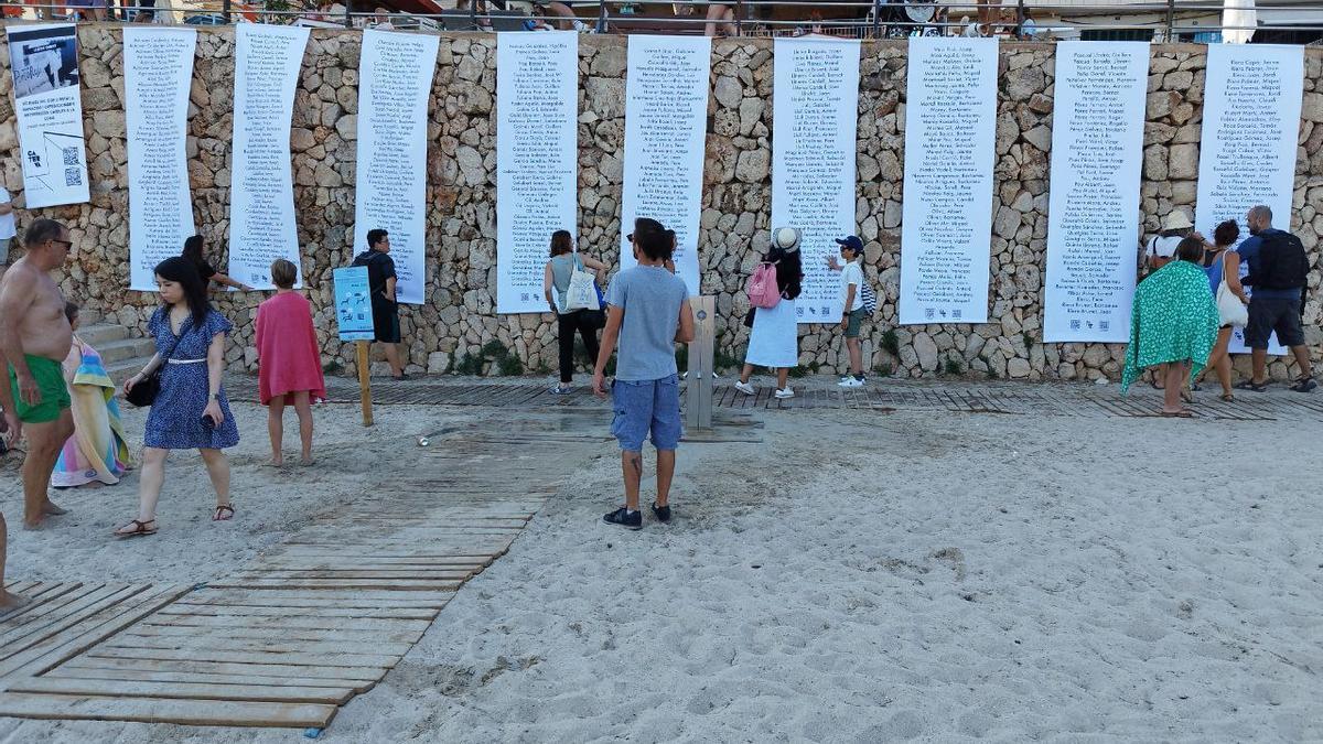 Una imagen de la acción llevada a cabo en la playa de Porto Cristo.