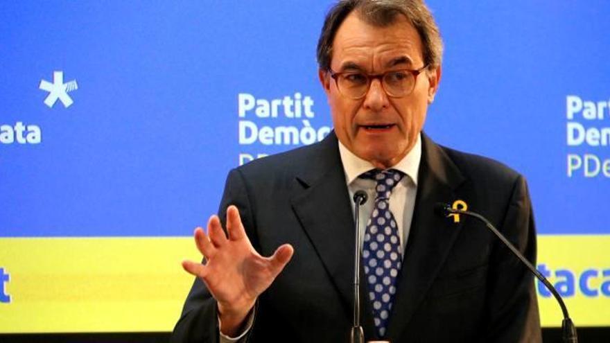 L&#039;expresident Artur Mas, a la roda de premsa on va anunciar que deixava el càrrec de president del PDeCAT, el passat 9 de gener.