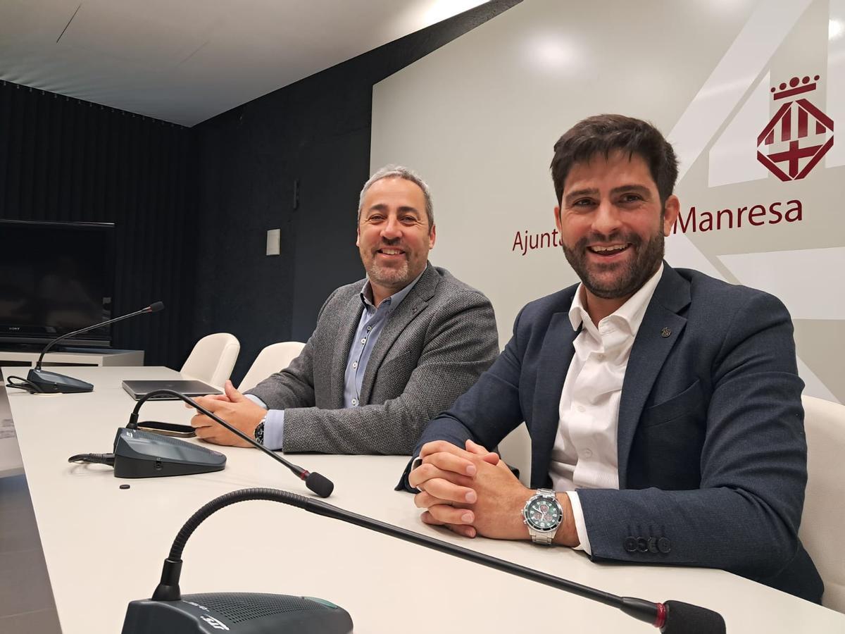Ramon Bacardit i Sergi Perramon en roda de premsa, aquest divendres