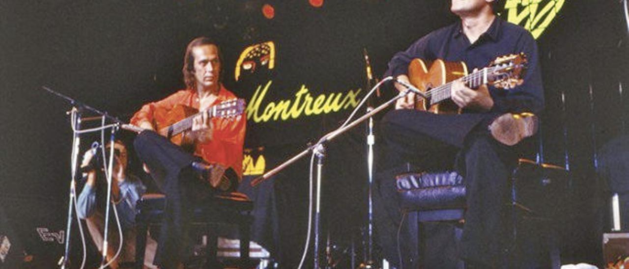 Paco de Lucía y John McLaughlin, en una imagen de la actuación de Montreaux. // Edouard Curchod