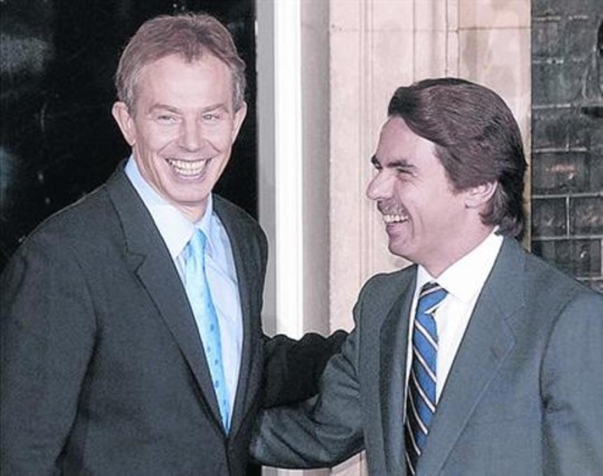 Tony Blair i José María Aznar, el 2003.