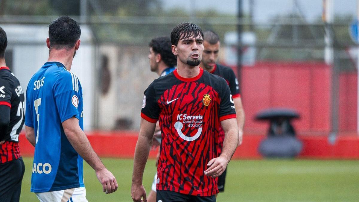 Pau Mascaró, en el partido del Mallorca B ante el Lleida