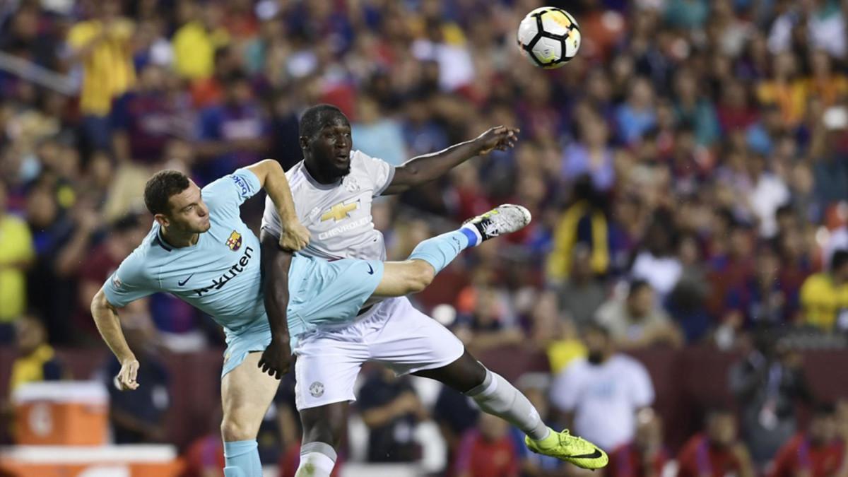 Thomas Vermaelen, en una acción contra el Manchester United (1-0) esta pretemporada en Landover (Estados Unidos)