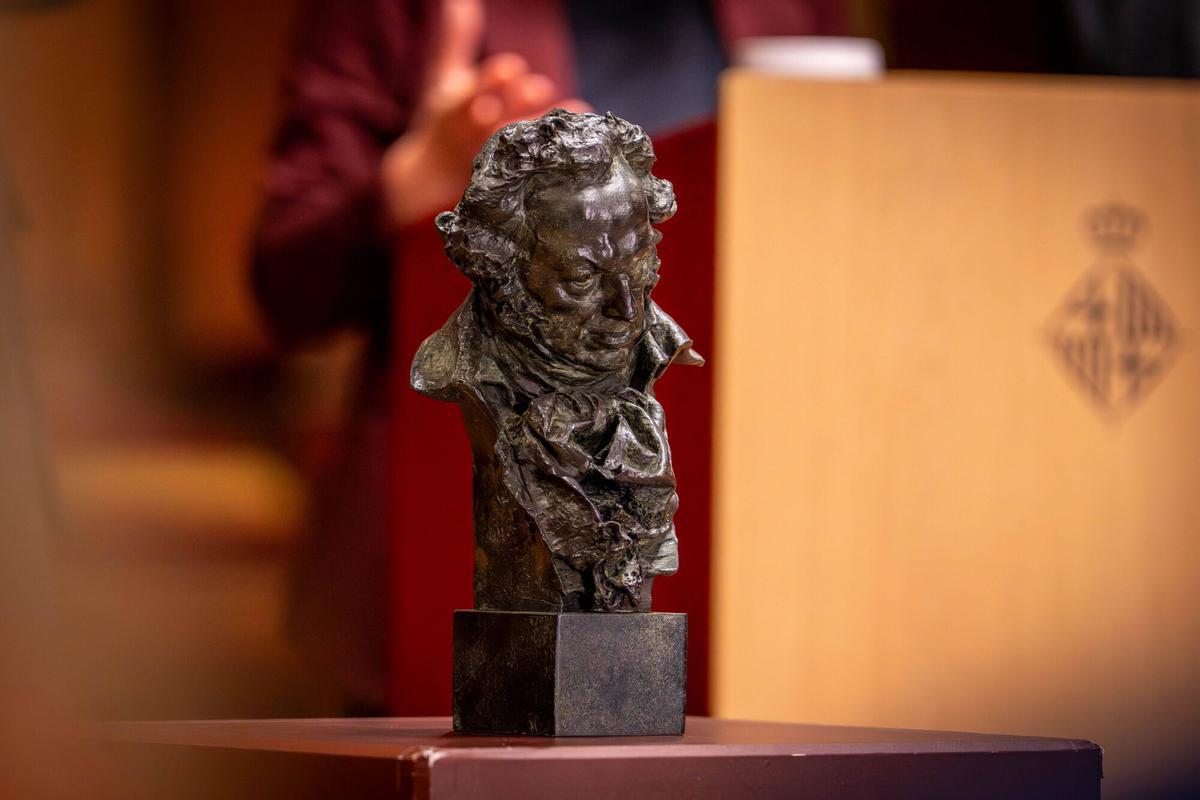 Barcelona 2/02/2026 Cultura. GOYA 2026 Rueda de prensa de presentación de las actividades con el regidor de Cultura i Industries Creatives,Xavier Marcé,la consellera de Cultura de la Generalitat,Sonia Hernández y el presidente de la Academia de Cine,Fernando Méndez-Leite. AUTOR: JORDI OTIX