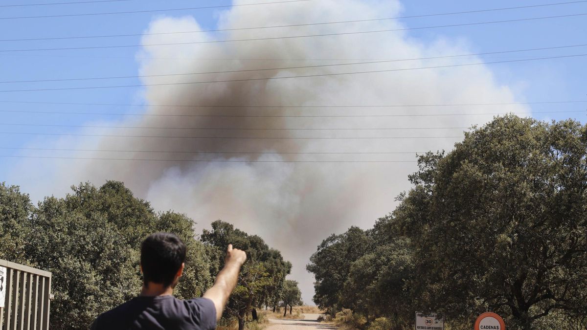 Imagen del incendio registrado en julio del año pasado tanto dentro como fuera de la base de Cerro Muriano.