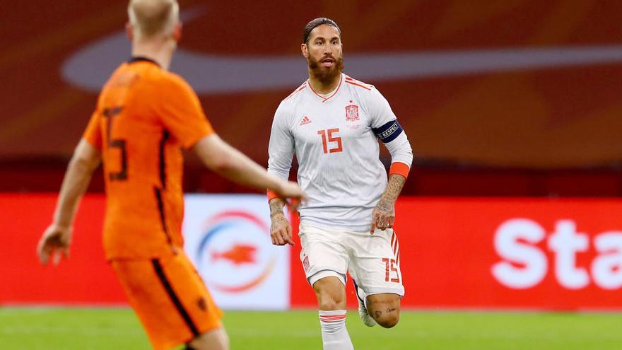 Sergio Ramos, en el partido amistoso frente a Países Bajos