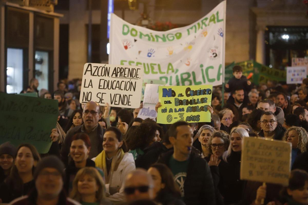 Manifestación en defensa de la educación pública realizada en Zaragoza este año.