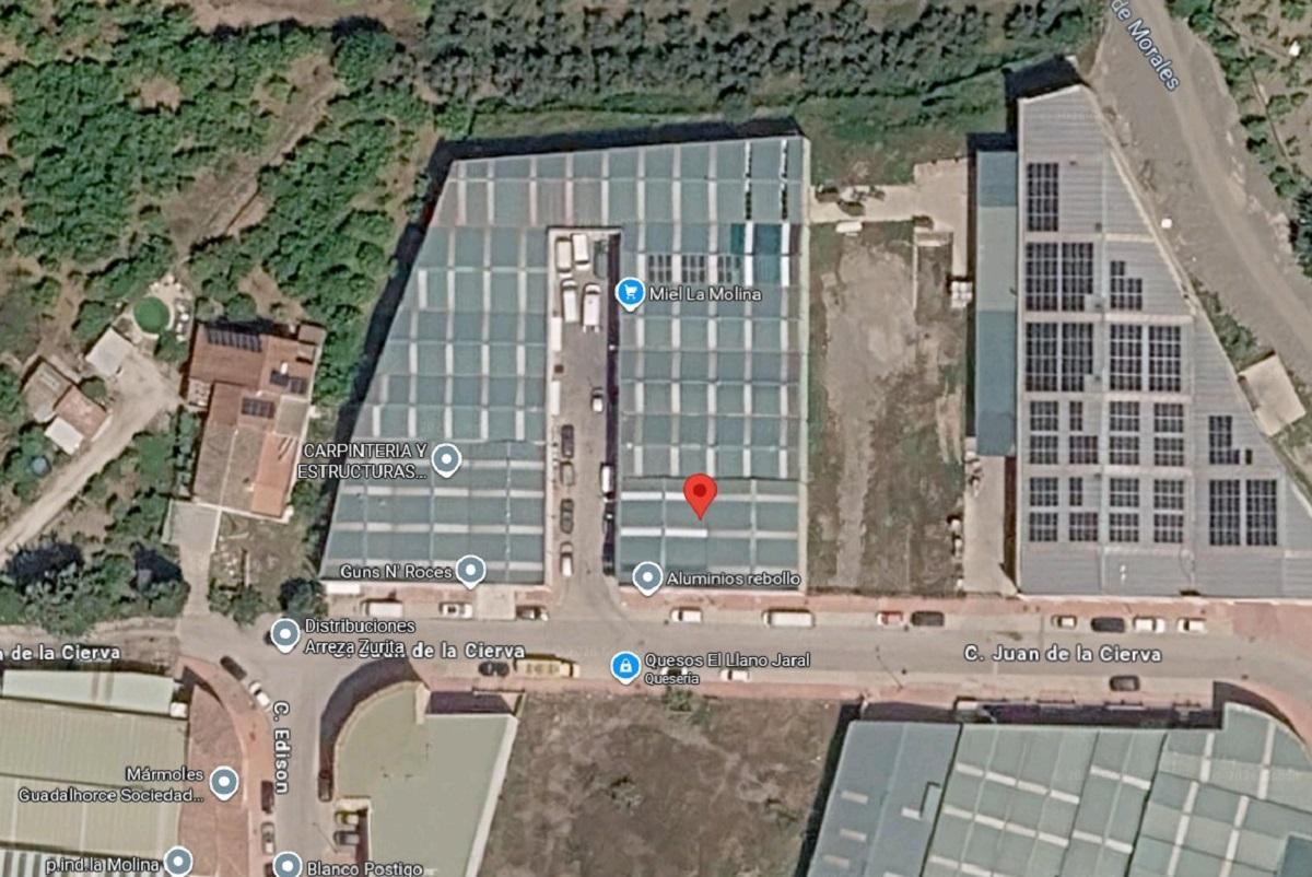 Mapa de situación de la nave industrial a subasta en Álora, en una imagen facilitada por Escrapalia.
