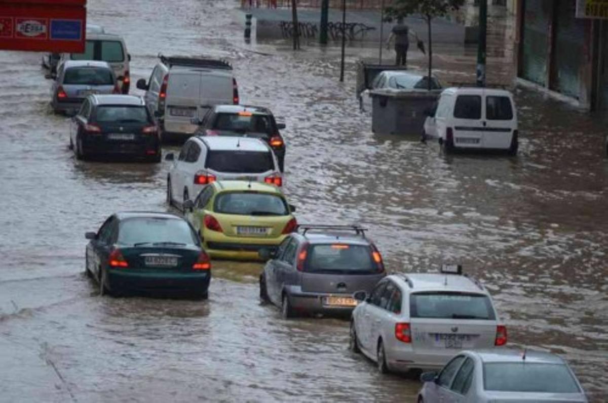 Imagen de archivo de unas inundciones en Málaga capital.