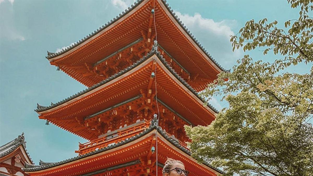 Alexandra Pereira durante su luna de miel en Japón