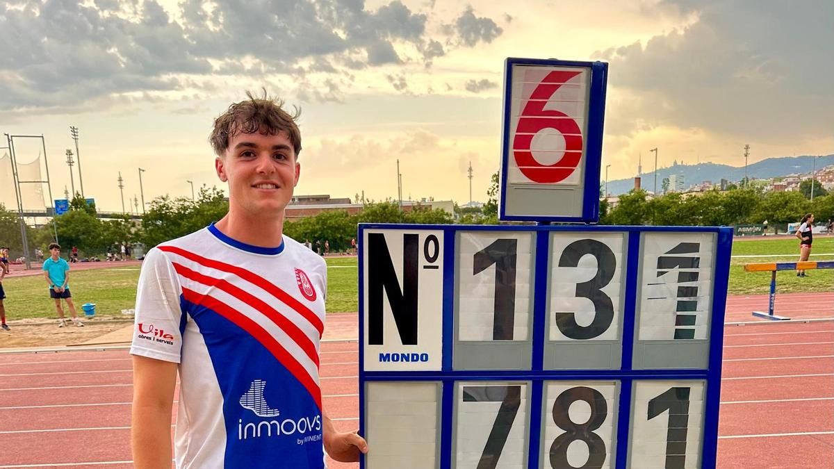 Jan Diaz, a la pista de Santa Coloma de Gramenet, amb la nova marca i mínima europea
