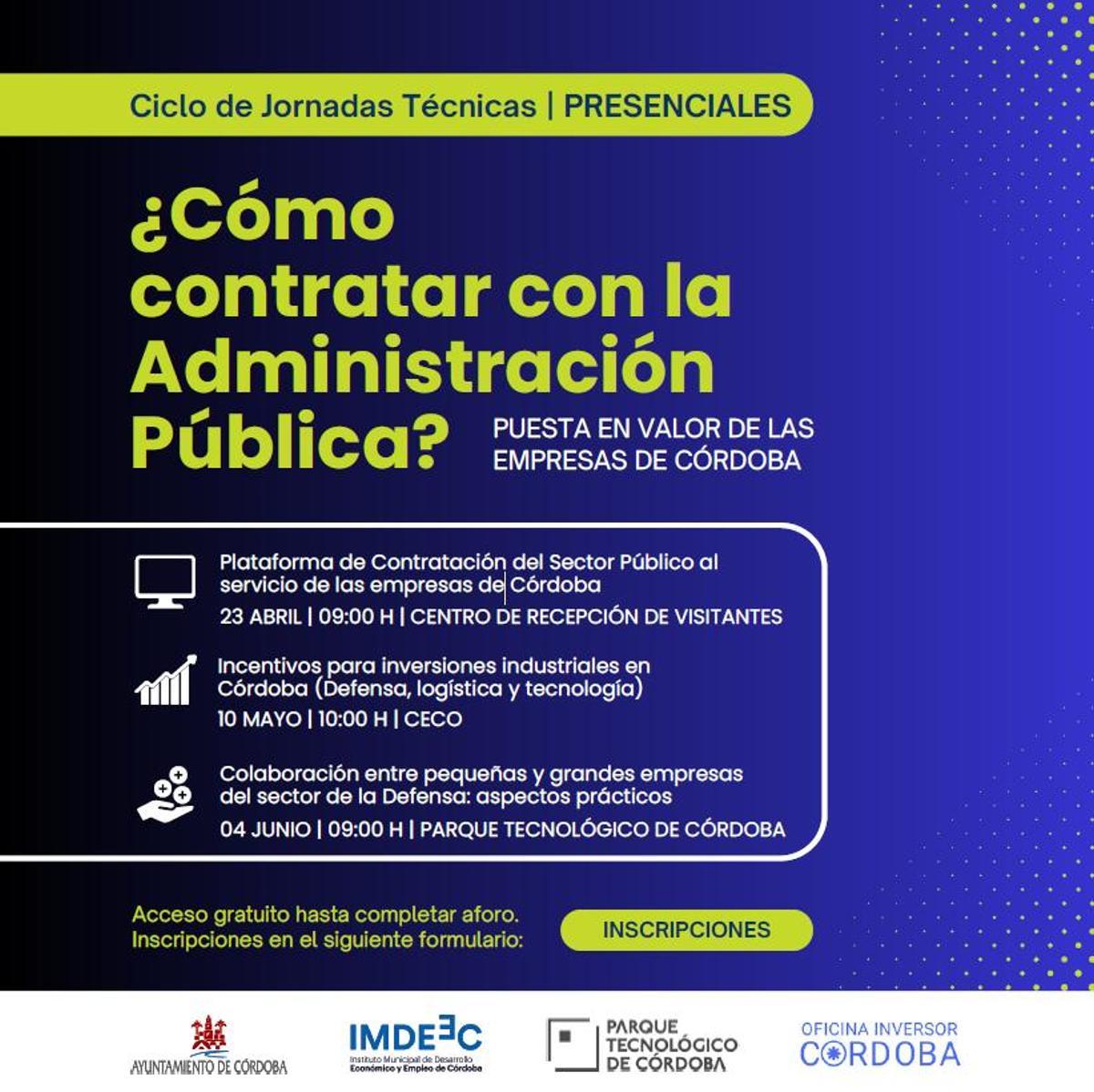 Cartel del Ciclo de Jornadas Técnicas '¿Cómo contratar con la Administración Pública?'